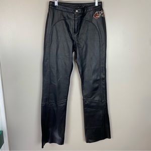VTG Women's Harley-Davidson Black Leather Bootcut pants size 6